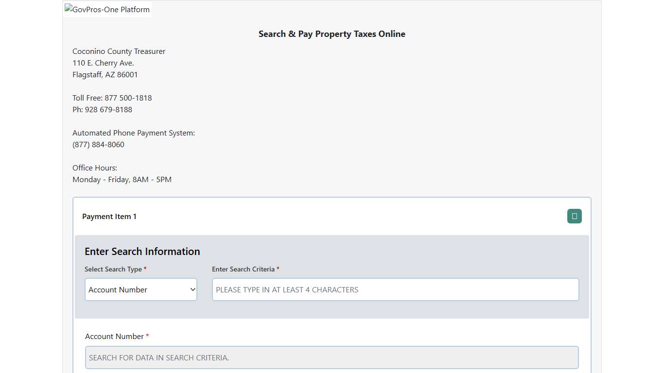 Property Taxes Online - Coconino County
